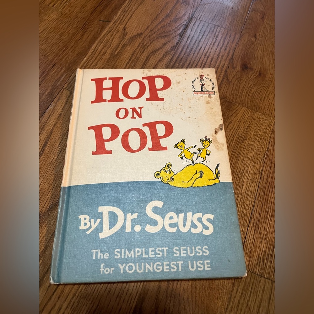 Vintage 1963 Dr. Seuss Hop on Pop Matte Finish Hard Cover Book Club Edition